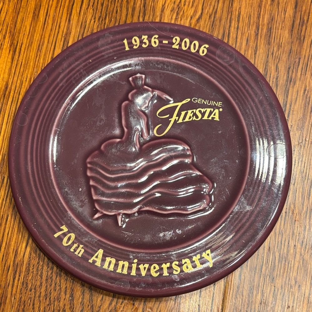 Fiesta Genuine 70th Anniversary Maroon Plate